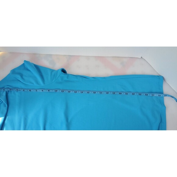 cdw Creative Design Works 90's Size 2X Sky Blue Cowl Neck Blouse 3/4 Sleeve Top - Picture 8 of 9